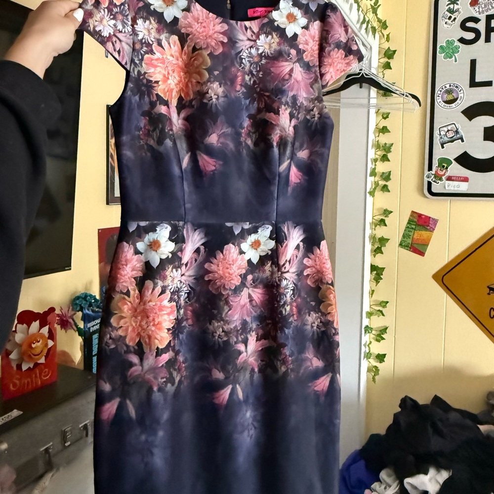 Betsey Johnson Black Floral Dress